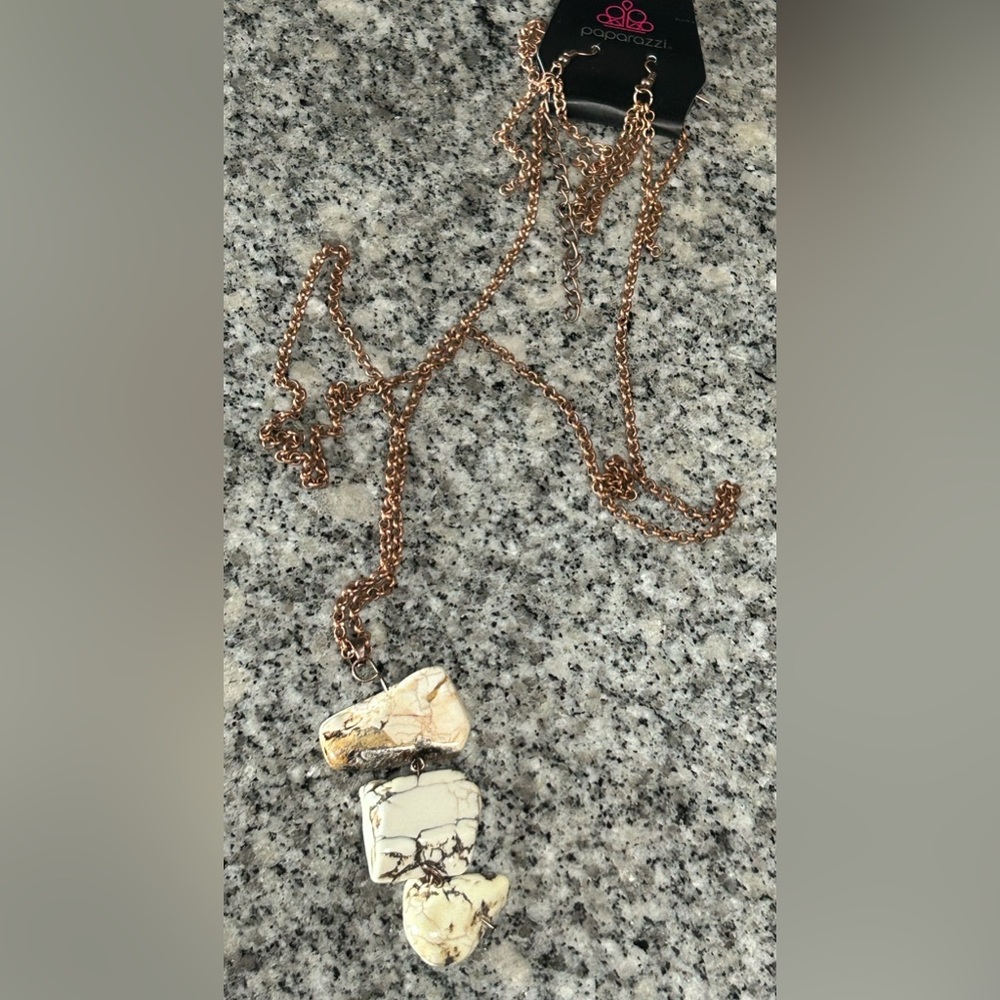 Paparazzi Elegant Cream and Brown Necklace